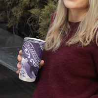 Personalised New Zealand Aotearoa Darts Masters Tumbler Cup Maori Art Tattoo with Tribal Dart Symbol Purple - Polynesian Pride