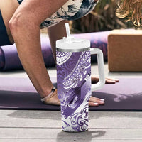 Personalised New Zealand Aotearoa Darts Masters Tumbler With Handle Maori Art Tattoo with Tribal Dart Symbol Purple - Polynesian Pride