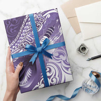 Personalised New Zealand Aotearoa Darts Masters Wrapping Paper Maori Art Tattoo with Tribal Dart Symbol Purple - Polynesian Pride