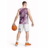 Personalised New Zealand Aotearoa Darts Masters Basketball Jersey Maori Art Tattoo with Tribal Dart Symbol Pink - Polynesian Pride
