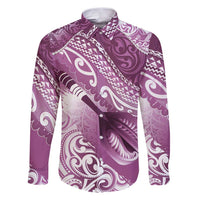 Personalised New Zealand Aotearoa Darts Masters Family Matching Puletasi and Hawaiian Shirt Maori Art Tattoo with Tribal Dart Symbol Pink - Polynesian Pride