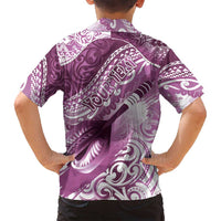 Personalised New Zealand Aotearoa Darts Masters Family Matching Summer Maxi Dress and Hawaiian Shirt Maori Art Tattoo with Tribal Dart Symbol Pink - Polynesian Pride