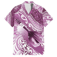 Personalised New Zealand Aotearoa Darts Masters Family Matching Summer Maxi Dress and Hawaiian Shirt Maori Art Tattoo with Tribal Dart Symbol Pink - Polynesian Pride