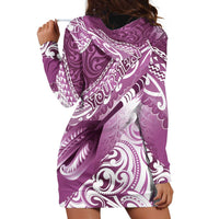 Personalised New Zealand Aotearoa Darts Masters Hoodie Dress Maori Art Tattoo with Tribal Dart Symbol Pink - Polynesian Pride