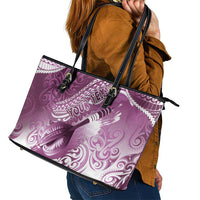 Personalised New Zealand Aotearoa Darts Masters Leather Tote Bag Maori Art Tattoo with Tribal Dart Symbol Pink - Polynesian Pride