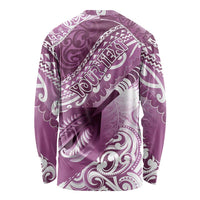 Personalised New Zealand Aotearoa Darts Masters Long Sleeve Shirt Maori Art Tattoo with Tribal Dart Symbol Pink - Polynesian Pride