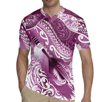 Personalised New Zealand Aotearoa Darts Masters Rugby Jersey Maori Art Tattoo with Tribal Dart Symbol Pink - Polynesian Pride