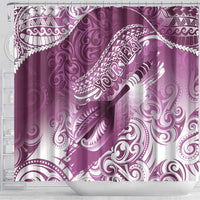 Personalised New Zealand Aotearoa Darts Masters Shower Curtain Maori Art Tattoo with Tribal Dart Symbol Pink - Polynesian Pride