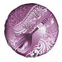 Personalised New Zealand Aotearoa Darts Masters Spare Tire Cover Maori Art Tattoo with Tribal Dart Symbol Pink - Polynesian Pride