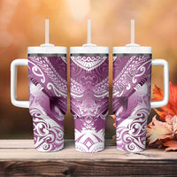 Personalised New Zealand Aotearoa Darts Masters Tumbler With Handle Maori Art Tattoo with Tribal Dart Symbol Pink - Polynesian Pride