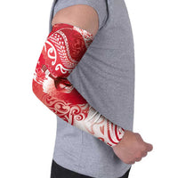 Personalised New Zealand Aotearoa Darts Masters Arm Sleeves Maori Art Tattoo with Tribal Dart Symbol Red - Polynesian Pride