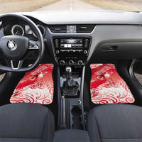 Personalised New Zealand Aotearoa Darts Masters Car Mats Maori Art Tattoo with Tribal Dart Symbol Red - Polynesian Pride