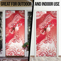 Personalised New Zealand Aotearoa Darts Masters Door Cover Maori Art Tattoo with Tribal Dart Symbol Red - Polynesian Pride