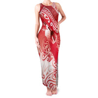 Personalised New Zealand Aotearoa Darts Masters Family Matching Tank Maxi Dress and Hawaiian Shirt Maori Art Tattoo with Tribal Dart Symbol Red - Polynesian Pride