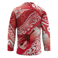 Personalised New Zealand Aotearoa Darts Masters Hockey Jersey Maori Art Tattoo with Tribal Dart Symbol Red - Polynesian Pride