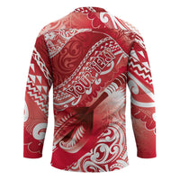 Personalised New Zealand Aotearoa Darts Masters Hockey Jersey Maori Art Tattoo with Tribal Dart Symbol Red - Polynesian Pride