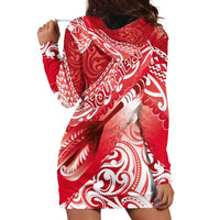 Personalised New Zealand Aotearoa Darts Masters Hoodie Dress Maori Art Tattoo with Tribal Dart Symbol Red - Polynesian Pride