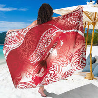 Personalised New Zealand Aotearoa Darts Masters Sarong Maori Art Tattoo with Tribal Dart Symbol Red - Polynesian Pride