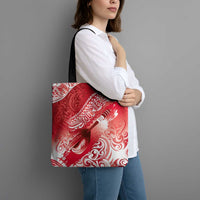 Personalised New Zealand Aotearoa Darts Masters Tote Bag Maori Art Tattoo with Tribal Dart Symbol Red - Polynesian Pride