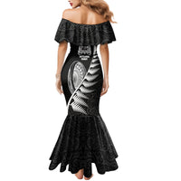 New Zealand World Cup 2023 Family Matching Mermaid Dress and Hawaiian Shirt Aotearoa Champion Rugby with Silver Fern Maori Ethnic Pattern LT03 - Polynesian Pride
