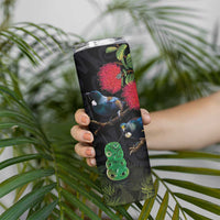 New Zealand Tui Skinny Tumbler Guardians of the Hei Tiki - Maori Art and Plants