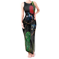 New Zealand Tui Tank Maxi Dress Guardians of the Hei Tiki - Maori Art and Plants