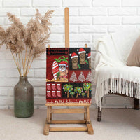 Hawaiian Christmas Canvas Wall Art - Mele Kalikimaka Island Holiday Vibes - Black Red LT03 - Polynesian Pride