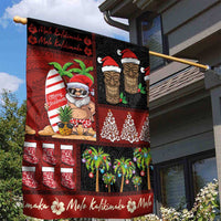 Hawaiian Christmas Garden Flag - Mele Kalikimaka Island Holiday Vibes - Black Red LT03 - Polynesian Pride