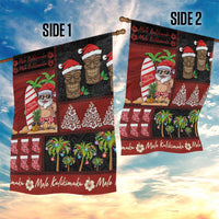 Hawaiian Christmas Garden Flag - Mele Kalikimaka Island Holiday Vibes - Black Red LT03 - Polynesian Pride