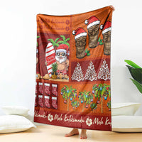 Hawaiian Christmas Blanket - Mele Kalikimaka Island Holiday Vibes - Red Orange LT03 - Polynesian Pride