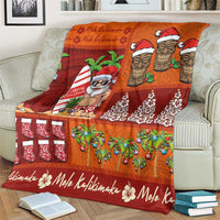 Hawaiian Christmas Blanket - Mele Kalikimaka Island Holiday Vibes - Red Orange LT03 - Polynesian Pride