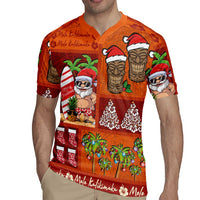 Hawaiian Christmas Rugby Jersey - Mele Kalikimaka Island Holiday Vibes - Red Orange LT03 - Polynesian Pride