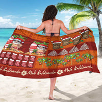 Hawaiian Christmas Sarong - Mele Kalikimaka Island Holiday Vibes - Red Orange LT03 - Polynesian Pride