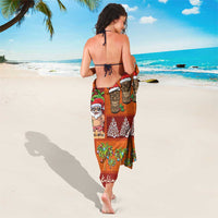 Hawaiian Christmas Sarong - Mele Kalikimaka Island Holiday Vibes - Red Orange LT03 - Polynesian Pride