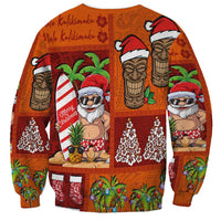 Hawaiian Christmas Sweatshirt - Mele Kalikimaka Island Holiday Vibes - Red Orange LT03 - Polynesian Pride