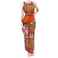 Hawaiian Christmas Tank Maxi Dress - Mele Kalikimaka Island Holiday Vibes - Red Orange LT03 Women Red - Orange - Polynesian Pride