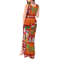 Hawaiian Christmas Tank Maxi Dress - Mele Kalikimaka Island Holiday Vibes - Red Orange LT03 - Polynesian Pride