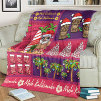 Hawaiian Christmas Blanket - Mele Kalikimaka Island Holiday Vibes - Pink Purple LT03 - Polynesian Pride