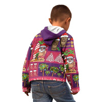 Hawaiian Christmas Kid Hoodie - Mele Kalikimaka Island Holiday Vibes - Pink Purple