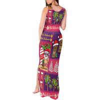Hawaiian Christmas Tank Maxi Dress - Mele Kalikimaka Island Holiday Vibes - Pink Purple LT03 - Polynesian Pride