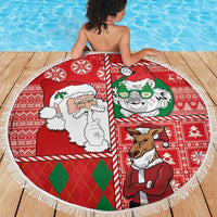 Australian Christmas Beach Blanket - Santa Koala Kangaroo and Holiday Cheer LT03 - Polynesian Pride