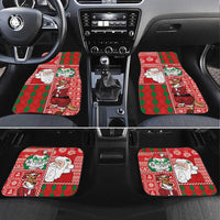 Australian Christmas Car Mats - Santa Koala Kangaroo and Holiday Cheer LT03 Set 4pcs Red - Polynesian Pride