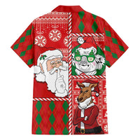Australian Christmas Family Matching Long Sleeve Bodycon Dress and Hawaiian Shirt - Santa Koala Kangaroo and Holiday Cheer