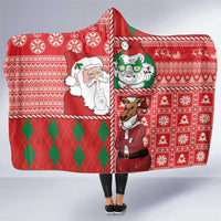 Australian Christmas Hooded Blanket - Santa Koala Kangaroo and Holiday Cheer LT03 One Size Red - Polynesian Pride