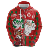 Australian Christmas Hoodie - Santa Koala Kangaroo and Holiday Cheer LT03 - Polynesian Pride