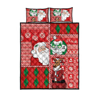 Australian Christmas Quilt Bed Set - Santa Koala Kangaroo and Holiday Cheer LT03 - Polynesian Pride
