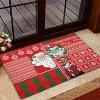 Australian Christmas Rubber Doormat - Santa Koala Kangaroo and Holiday Cheer LT03 - Polynesian Pride