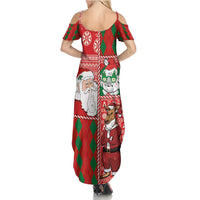 Australian Christmas Summer Maxi Dress - Santa Koala Kangaroo and Holiday Cheer LT03 - Polynesian Pride