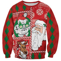 Australian Christmas Sweatshirt - Santa Koala Kangaroo and Holiday Cheer LT03 Unisex Red - Polynesian Pride