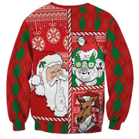 Australian Christmas Sweatshirt - Santa Koala Kangaroo and Holiday Cheer LT03 - Polynesian Pride